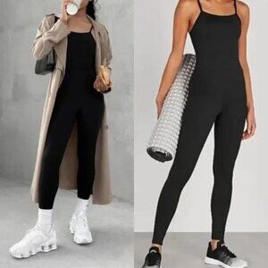 Girlfriend Collective Cami Unitard Jumpsuit Onesie Black Size Small